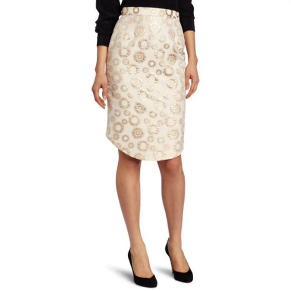 NWT Anthropologie Corey Lynn Calter Latia Gold Metallic Brocade Pencil Skirt 6 - Picture 13 of 13